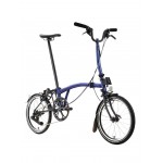 BROMPTON P Line Bolt Blue Lacquer 12-Speed sulankstomas dviratis su vidutinio aukščio vairu